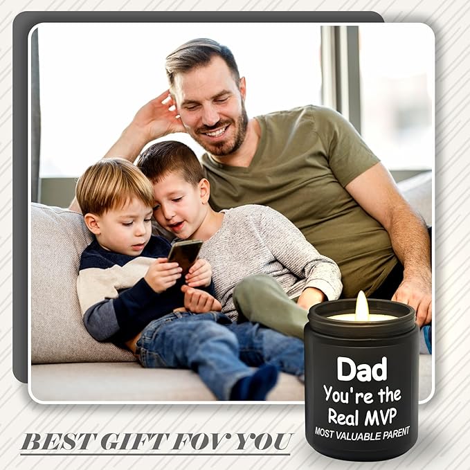 Lihome Gifts for Dad from Daughter Son - Funny Fathers Day & Birthday &Thanksgiving & Christmas Gifts, Smoke d Vanilla Scented Candle (7OZ)