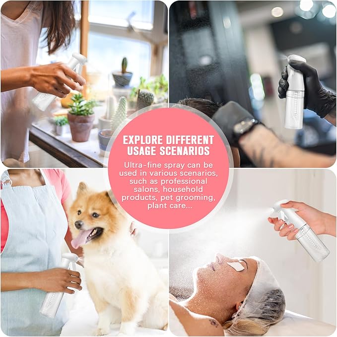 Continuous Travel Spray Bottle,Hair Small Spray Bottl e,Plants Water Spray Mist Bottle,Ultra-Fine Spray Bottle for Hair,Skincare, Plant Care, Pet Grooming, Cleaning(100 ML White)-Christmas