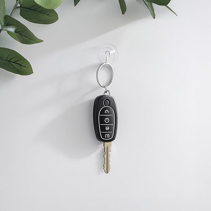 16 Pack Small Adhesive Suction Cup Hooks, 1.2 Inch Clear Mini Suckers Hook for Bathroom, KitchenWall, and Glass Door Window Hanging Signs, Holiday Ornaments, Suncatchers-(Holds 1 lb)