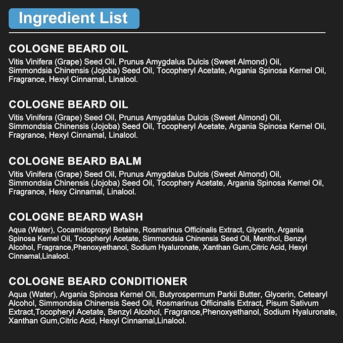 XIKEZAN Beard Care Shaving & Grooming Sets w/Beard Oil, Cologne Wash Shampoo, Conditioner, Balm, Wash, Scissors,Brush and Comb Set, Stocking Stuffers for Men Him Valentines Fathers Gifts for Dad