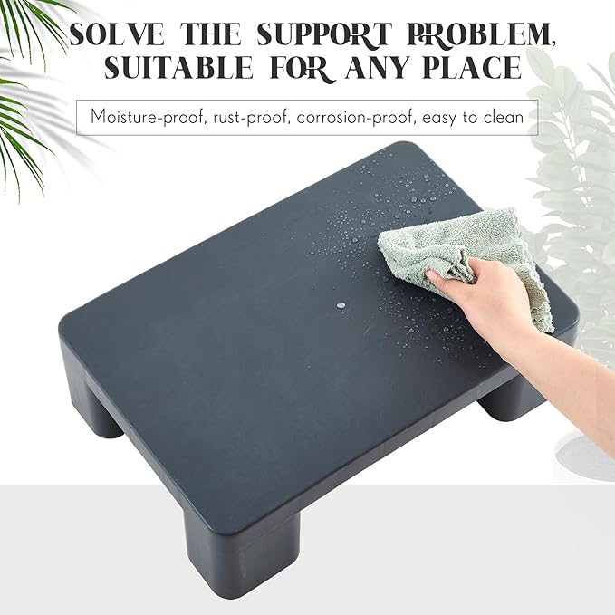 2 Pack Dunnage Rack, 23.62" Long x 19.69" Wide, 4.72" Height Plastic Dunnage Rack, 1500+ Pound Capacity Storage Commercial Food Service Storage in Restaurant Kitchens Shop, Gray