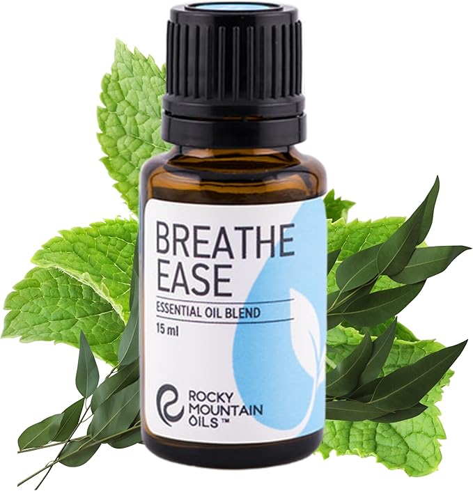 Rocky Mountain Oils Breathe Ease Essential Oil Blend - y Essential Oils for Diffuser, Topical, and Home - Calming and Relief Blend - 15ml