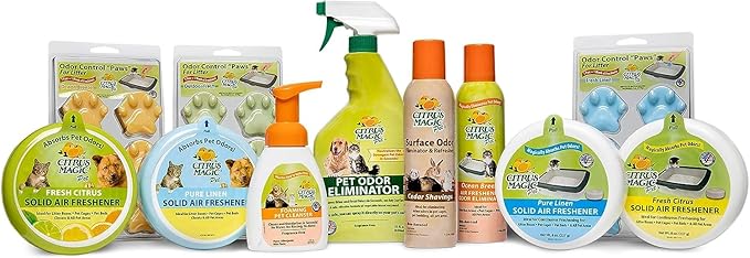 Citrus Magic Pet Odor Absorbing Solid Air Freshener for Home, Air Purifier, Fresh Citrus, Must have Pet Supplies, 8 Oz (Pack of 3)