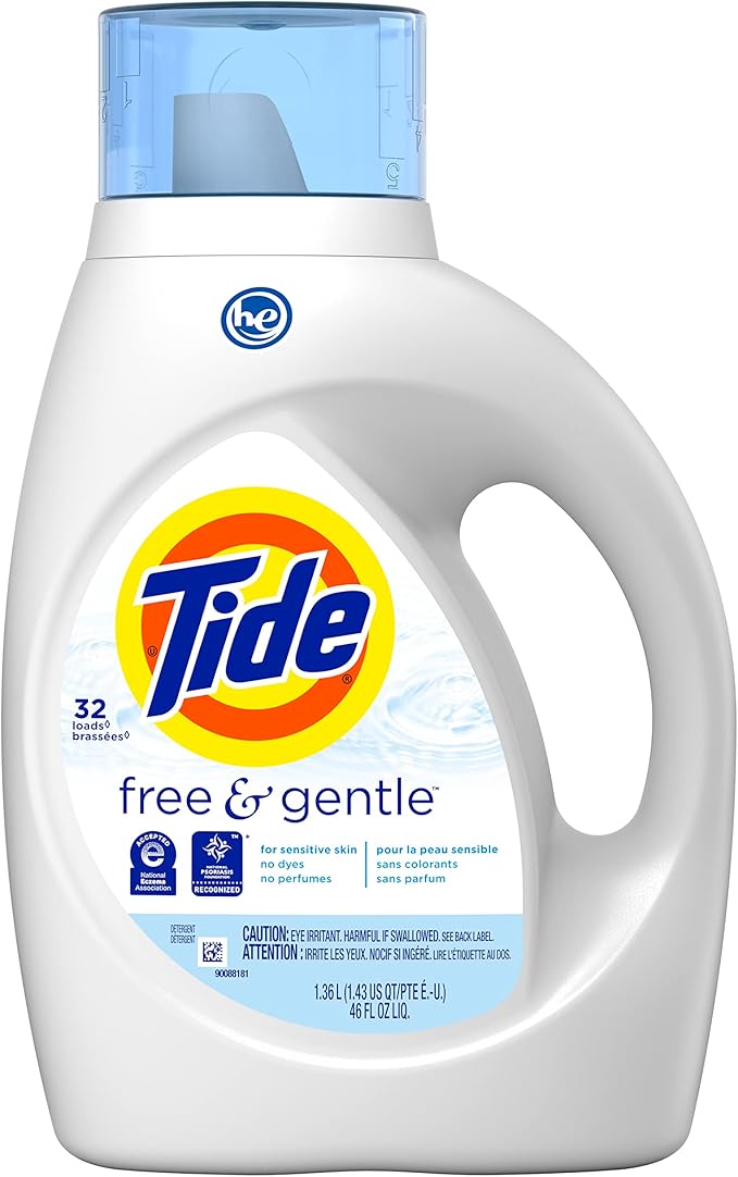 Tide Free & Gentle Laundry Detergent Liquid Soap, 32 Loads 46 Fl Oz