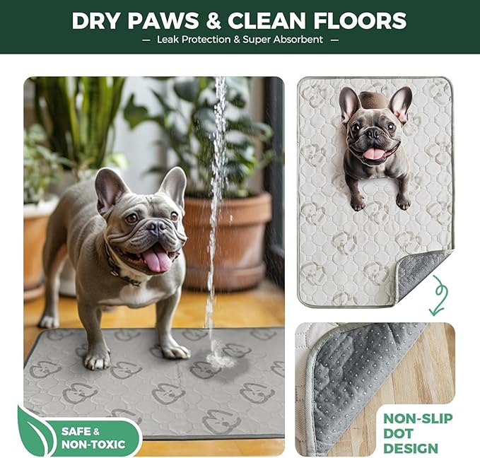 FXW Washable Pee Pads for Dogs, Puppy Pads with Super Absorbent, Specifically Designed for Whelping Box, 36" Round, Khaki, 2 Packs