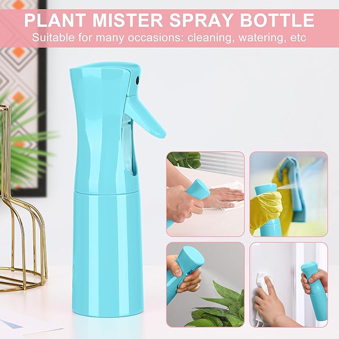 Hair Mister Spray Bottle，Spray Water Bottle Fine Mist Refillable Plants（6.8OZ /200ML） Barber，Showering Pets, Plants, travel, Ironing and Cleaning ﻿ ﻿ ﻿ (Blue-1Pcs)