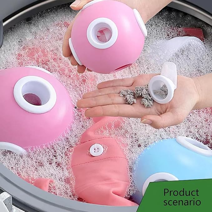 2PCS (Blue + Pink) Laundry Pet Hair Remover & Lint Catcher for Washing Machine - Floating Hair Filter Mesh, lint Catcher for Washing Machine