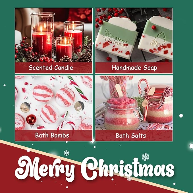 Christmas Essential Oils Gift Set, AVEOIRA Winter Fragrance Oil for Diffuser, Candle, Soap Making, Christmas Tree, Apple Cinnamon, Candy Cane, Gingerbread, Cranberry, Eggnog, Scented Oils, 6x10ml