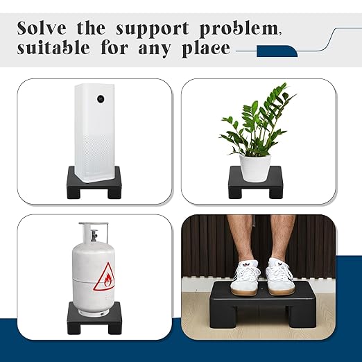 2 Pack Dunnage Rack, 15.75" Long x 11.81" Wide, 4.72" Height Plastic Dunnage Rack, 1000+ Pound Capacity Storage Commercial Food Service Storage in Restaurant Kitchens Shop, Black