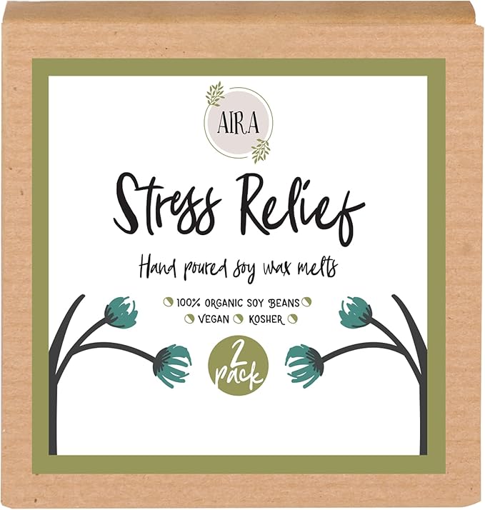 Aira Soy Wax Melt - Organic, Vegan, Kosher, Scented Soy Wax Cubes w/Essential Oil Blends - No Chemical 100% Soy Wax Melts for Electric/Tealight Melters - Hand-Poured Soy Tarts - Stress Relief -2 Pack