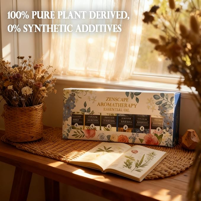 Home Diffuser Essential Oils: 12-Piece 10ml Set with Freesia, Vanilla, Peppermint, Kid/Pet Safe