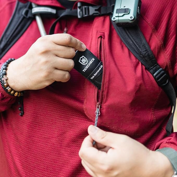 TickCheck Premium Tick Remover Kit - Stainless Steel Tick Remover + Tweezers, Leather Case, and Free Pocket Tick Identification Card (50)