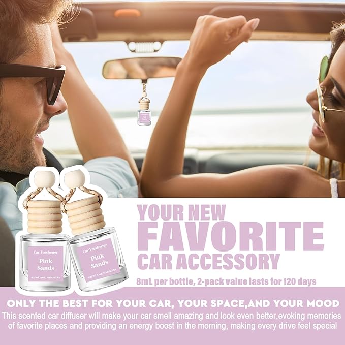 C Classy Car Air Freshener Hanging 2 Pack, Essential Oil Diffuser for C ar, Long-Lasting Fragrance, Cute Car Air Fresheners for Women & Men Gift, Made in USA
