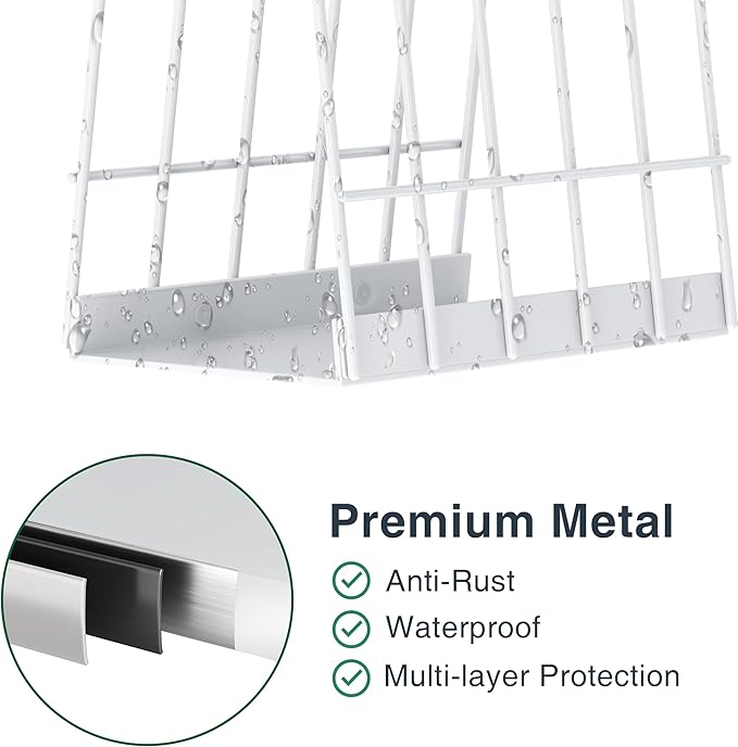 Reusable White Bags Drying Rack: Stainless Steel Multiple Kitchen Storage Organizer for Plastic, Gallon, Snack, Sandwich bags, Desktop Book Shelf, Dresser Storage Rack