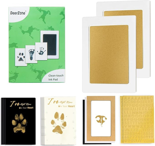 Inkless Paw Print Kit,Dog Paw Print Kit,Dog Nose Print Kit,Clean Touch Ink Pads and Imprint Cards,Pet Paw Print Impression Kit for Dogs Cats Footprint Keepsake