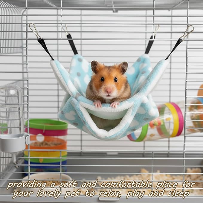 2Set of Ferret Hammock, Rat Hammock, Small Heart-Shaped Cage Accessories for Rats, Guinea Pigs, Chinchillas, Green and Pink