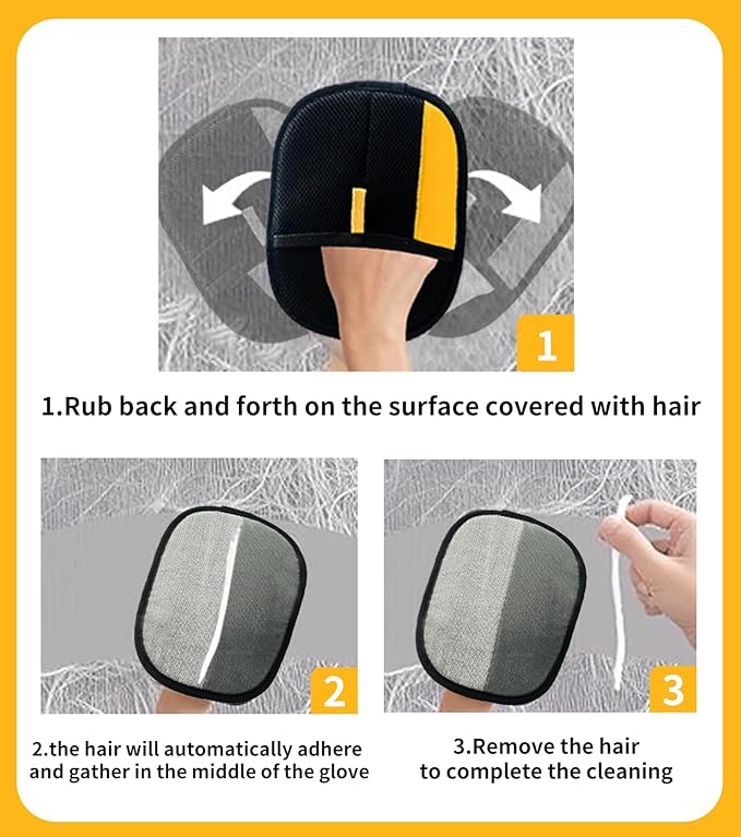 2 PCS Pet Hair Removal Glove .Upgraded Thickened Reusable Electrostatic Pet Hair Remover Glove Tool .Dogs & Cats pet hair glove.Used for Sofas, Bed Sheets, Carpets, Clothes, Curtains and Car Seats.