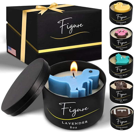 Blue Dinosaur Candle – Handcrafted Soy & Beeswax Blend with Lavender Essential Oil | Calming Candle for Kids & New Moms | Helps Relax & Sleep | Cute Dino Gift, Clean Burn, Made in USA