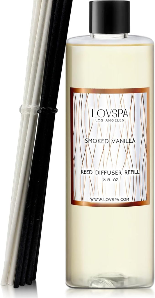 LOVSPA Smoked Vanilla Diffuser Oil - Essential Oils for Diffuser Refill & Air Freshener Room Spray - Long-Lasting & Natural Home Fragrance, Scented Oil for Diffusers, USA Made, 8 oz