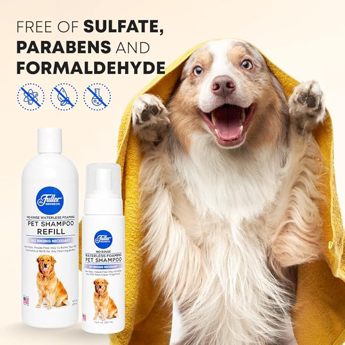 Waterless Foaming Pet Shampoo + Refill Bottle