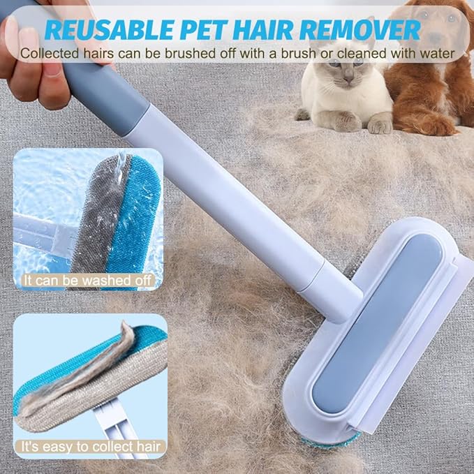 Pet Hair Removal for Furniture, Reusable Hair Remover Tool for Dog and Cat Hair - 17.3Inch Multifunctional Lint Brush Cleaner, Durable, Washable, Gentle on Furniture