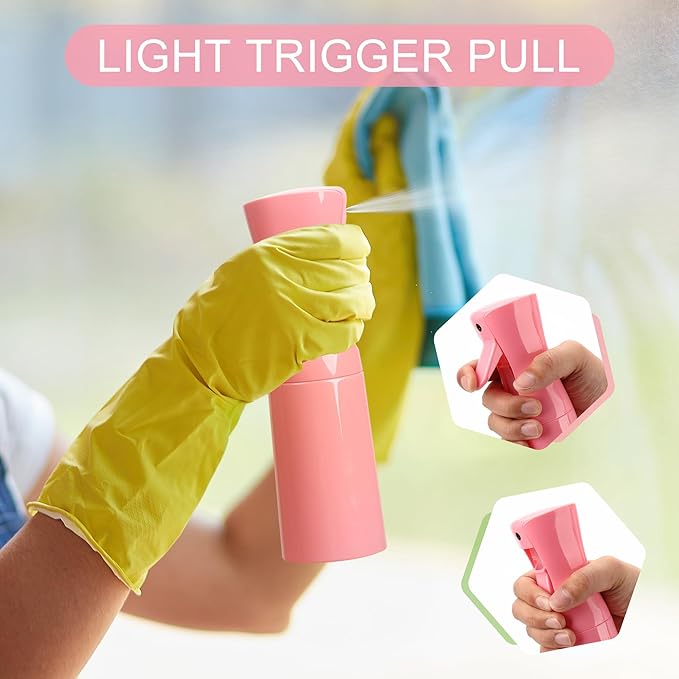 Hair Mister Spray Bottle，Spray Water Bottle Fine Mist Refillable Plants（6.8OZ /200ML） Barber，Showering Pets, Plants, travel, Ironing and Cleaning ﻿ ﻿ ﻿ (Pink-1Pcs)