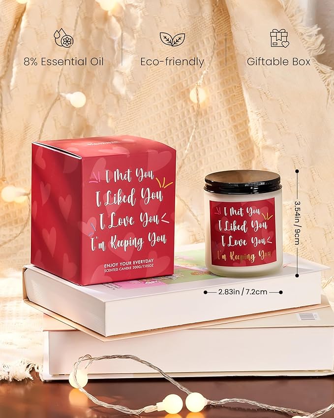 M&SENSE Gifts for Women Men, Funny Gift for Husband Boyfriend Wife Girlfriend, Keeping You Candles Gifts for Valentines Day Christmas 7oz 40 Hours Burning MSS60508X KeepingU