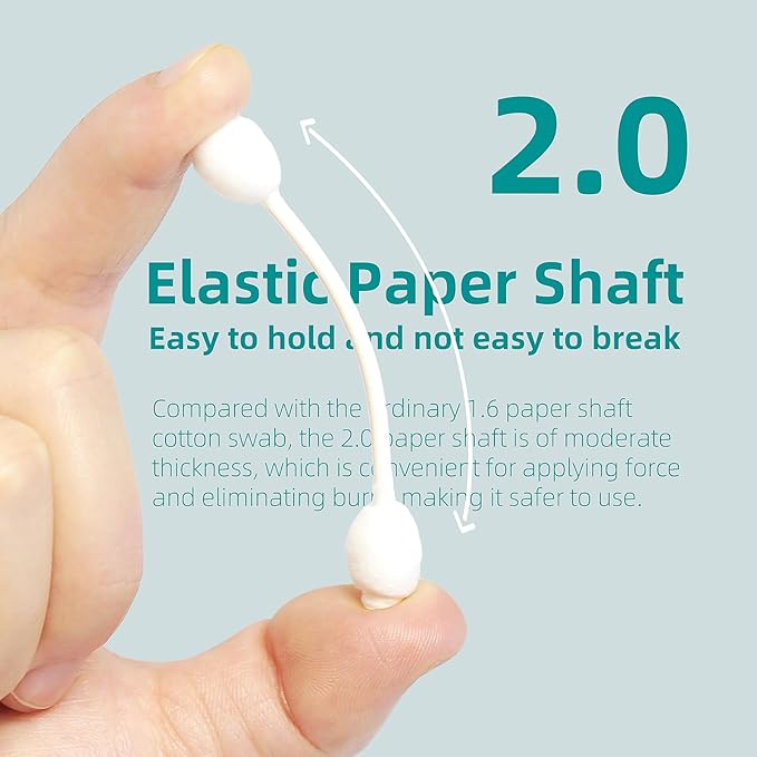 2-Pack Dog Ear Cleaning Cotton Swabs, More Reliable, Safer to Care for Pet Ears, Prevent Accidental Injuries, Suitable for Medium and Large Dogs, Dog Ear Cleaning Kit, L Size, 110 PCS