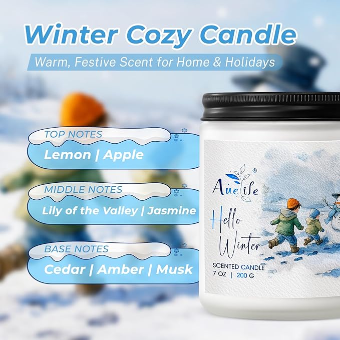 Hello Winter Candle - Soy Scented for Christmas, Home & Gifts