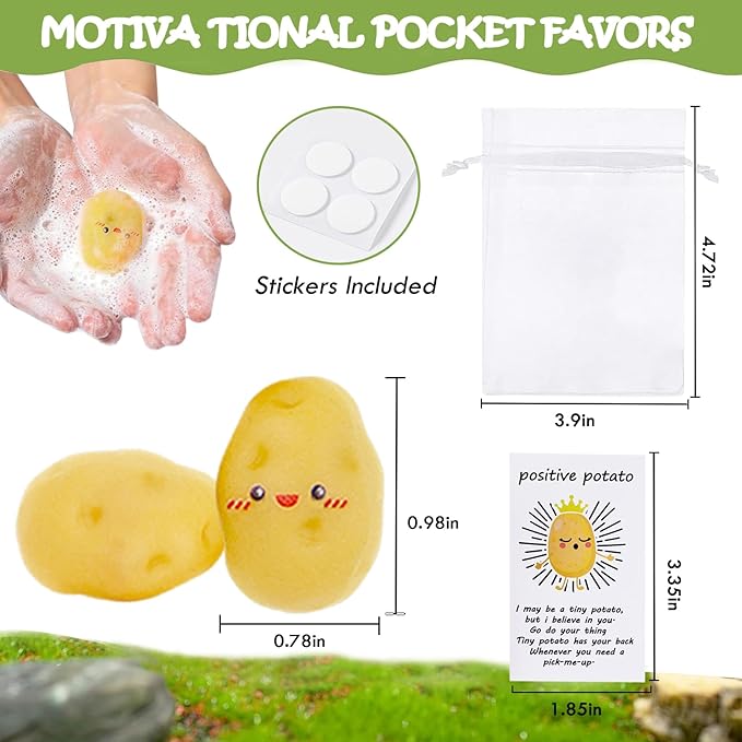 40 Set Positive Potato Bulk Employee Appreciation Gifts for Thank You Staff Back to School Student Teacher Coworker Nurse Pocket Gifts End of Year Student Gift Pun Inspirational Cards Office Gift