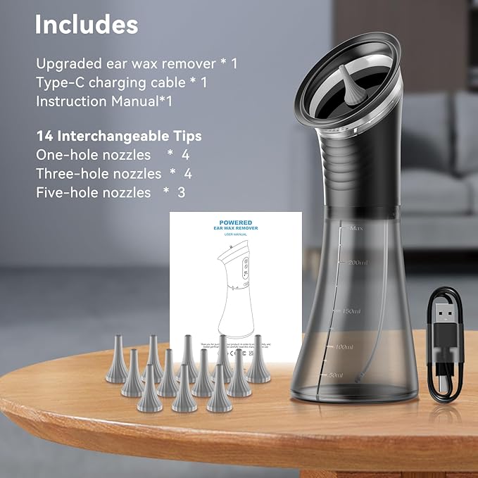 Upgraded Ear Wax Removal- Safe and Effective Ear Wax Removal Kit-Ear Cleaner Kit -with Wastewater Recovery System-HSA-FSA-Eligible