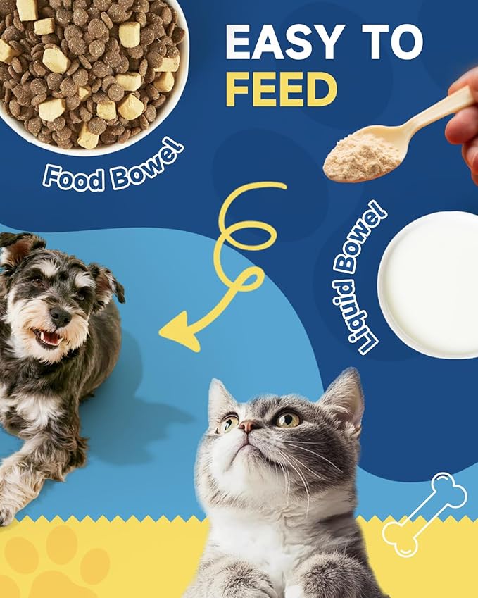 Tear Stain Remover for Dogs & Cats - Pet Tear Stain Supplement - Daily Support for Overall Eye Health - with Lutein, Zinc, Lactoferrin, Vitamins - Chicken Flavor Powder, for All Breeds