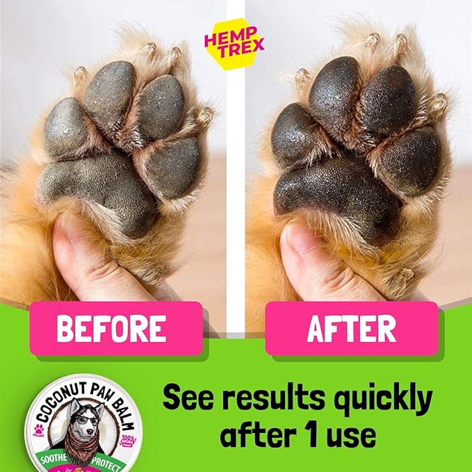 Dog Paw Balm Soother & Moisturizer 2 oz with Natural Shea Butter Coconut Oil Beeswax Heals and Repairs Cracked Dog Paws Snout & Elbows Snow & Dry Weather Protection Ointment Safe Invisible Barrier