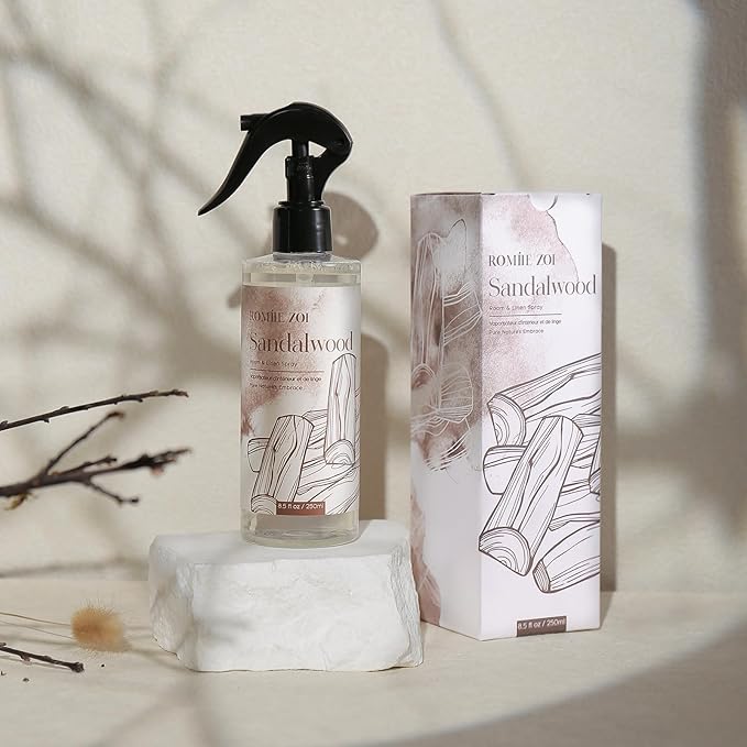 ROMIIE ZOI Room Air Freshener Spray Room Mist, with Natural Plant Extract, Sandalwood Scent, 8.5 FL OZ.