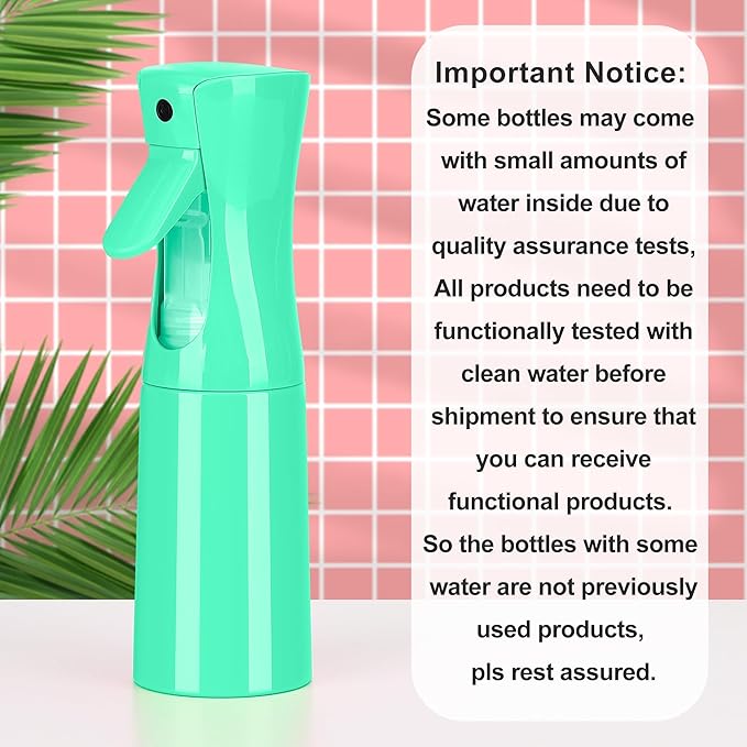 Hair Mister Spray Bottle，Spray Water Bottle Fine Mist Refillable Plants（6.8OZ /200ML） Barber，Showering Pets, Plants, travel, Ironing and Cleaning ﻿ ﻿ ﻿ (Green)