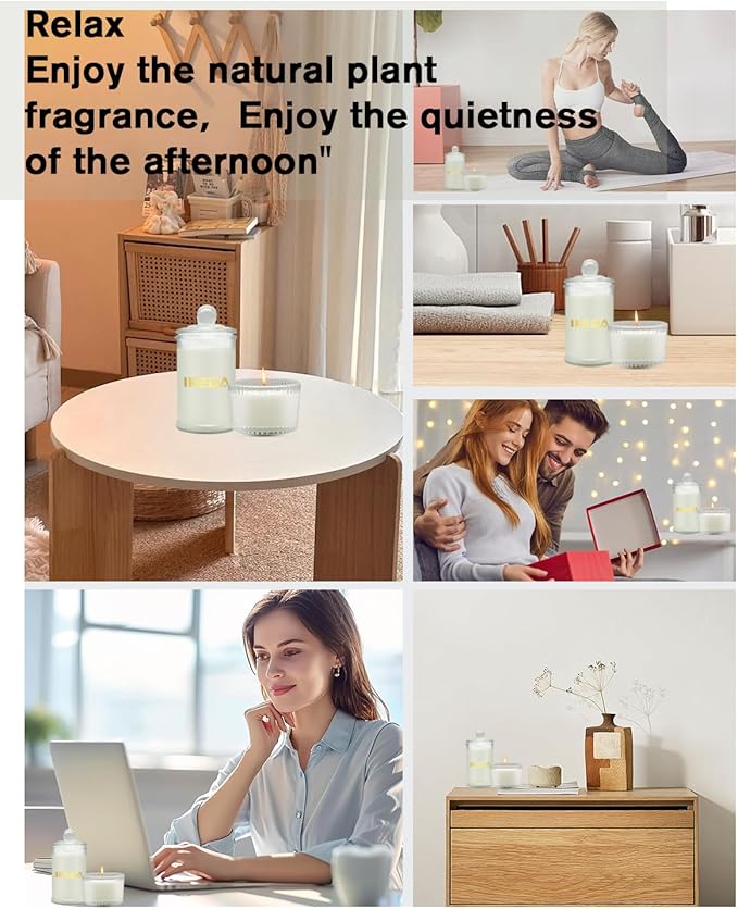Scented Candles,3pcs Nature Aroma Home Aromatherapy Candles Gifts Set,80h Long Lasting Burn Time Soy Wax Candle for Bar, Birthday, Valentine, Christmas