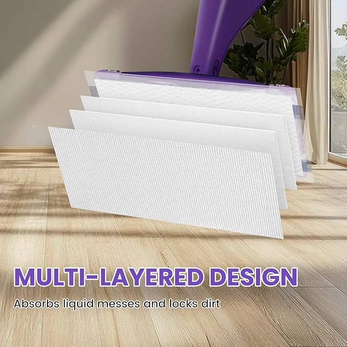24 Count Disposable Mopping Pad Refill for Swiffer Wet Jet Spray Mop, Multi Surface Floor Cleaner Spray Mop Pads Refills for Floor Cleaning, Thickness and Absorbent