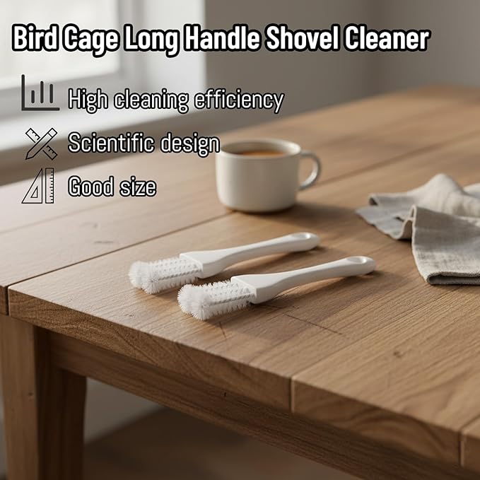 2 PCS Bird Cage Cleaner, Long Handle Bird Poop Remover for Pet Cages, Professional Parrot Cage Accessories Toolfor Better Cleaning of Bird Droppings from Pet Cages Parrot Cages Bird Perches