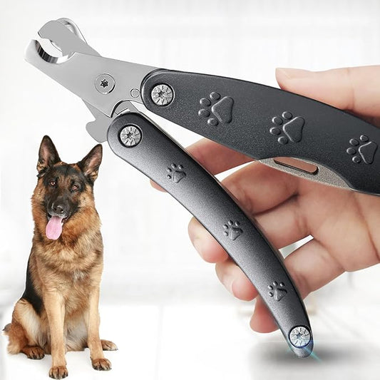 2025 Quiet Design Nail Clippers for Anxiety Sensitive Dogs, Sharp Blade Cut Through Thick Nail Smoothly, 3 in 1 Compact Build-in Nail File & Comb, Heavy Duty Manual Professional Dog Nail Clipper