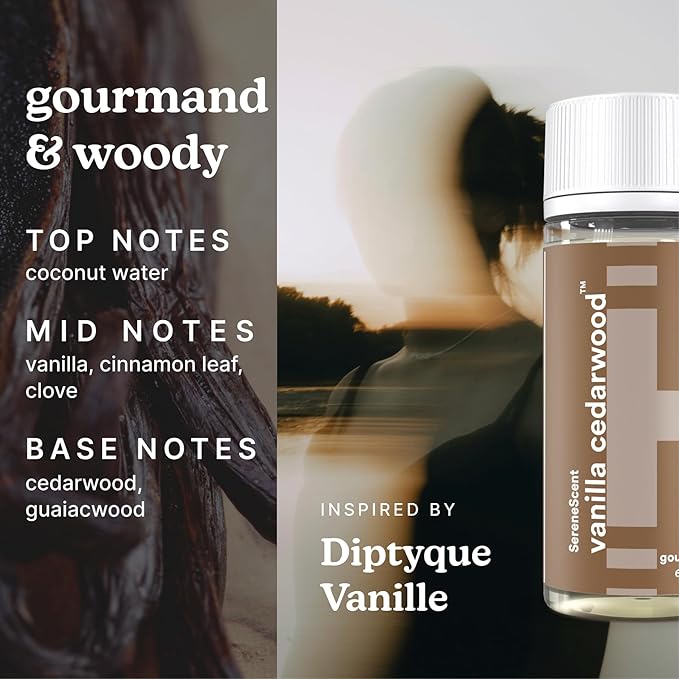 SereneScent Essentials 3-Pack Oils, 60ml Fragrance Oils for Diffusers – Mandarin Basil, Miami Sunset, Vanilla Cedarwood – Natural, Plant-Based, Long-Lasting Aromatherapy Scents by Homedics