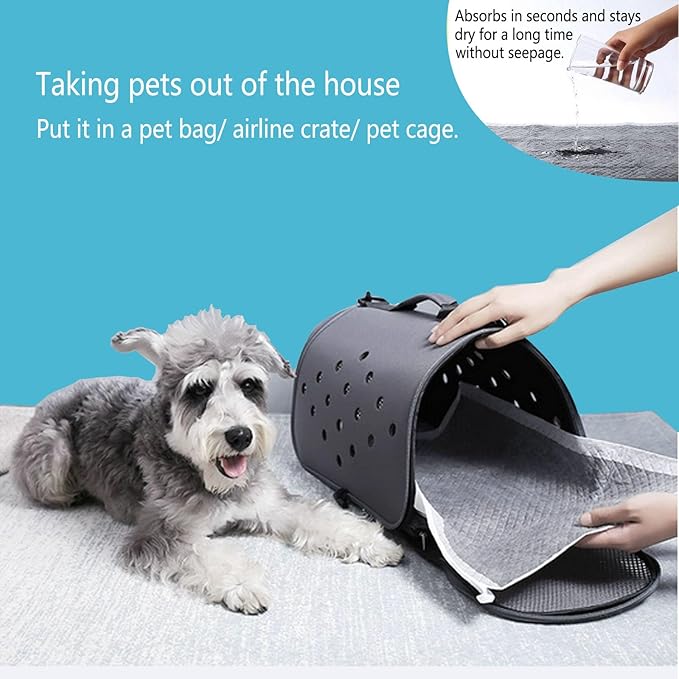 Guinea Pig Pee Pads, Disposable Rabbit Cage Liners, Charcoal Odor Controlling Absorbent Waterproof Pee Pads for Hamster, Bunny, Ferret, Chinchilla and Other Small Animals (24" x 18", 50 PCS)