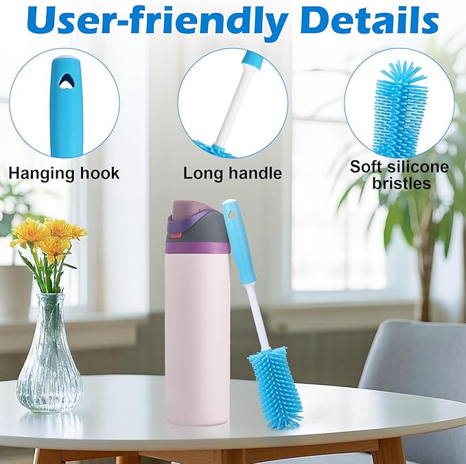 Palksky Water Bottle Cleaning Kit, Brush and Straw Cleaner for Owala, 5 PCS