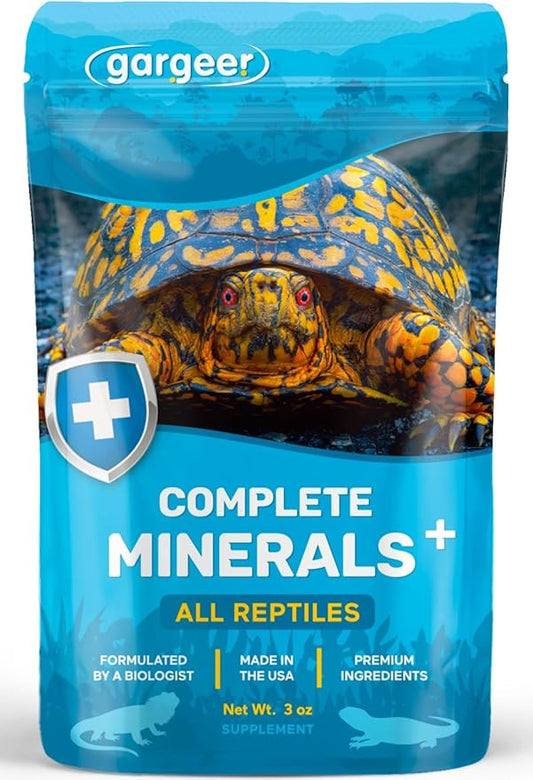 'Complete Minerals Plus' Supplement for All Reptiles | Supports Strong Bones, Shell, Skin, Muscle Function, Metabolism & Clay Minerals Boost | Lizards, Turtles & Tortoises | 3oz | Made in USA