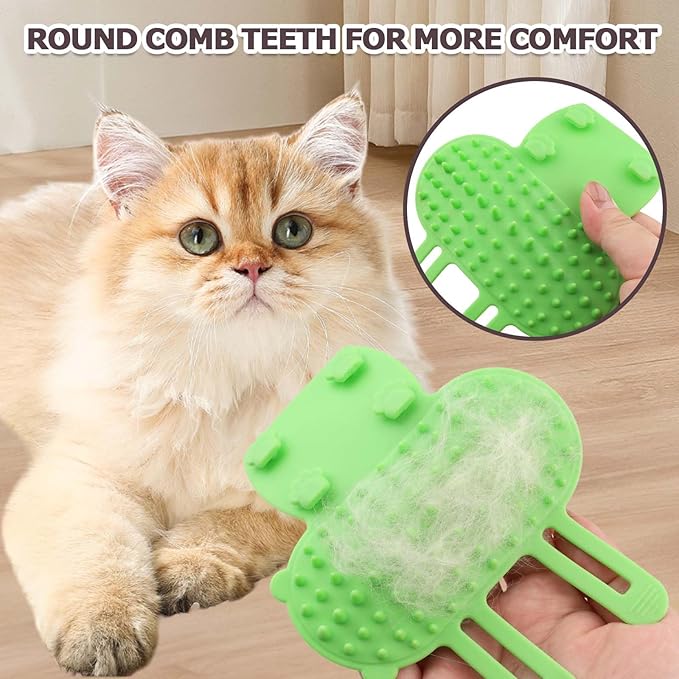 Cat Self Groomer Scratcher Adjustable - 4 PCS Adjustable Silicone Scratcher & Massager for Indoor Cats Corner, Soft Pet Face Groomer, Silicone Cat Face Scratchers for Long & Short Haired Pets