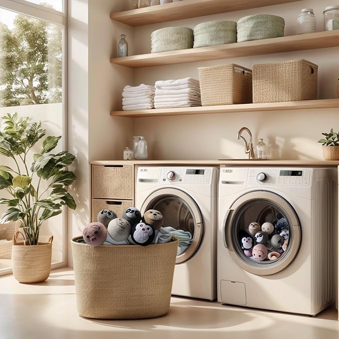 Wool Dryer Balls, Cute Pattern Drying Balls for Laundry, Anti Static, Saving Drying Time&Reducing Clothing Wrinkles, Dryer Balls Laundry Reusable - 6 Pack