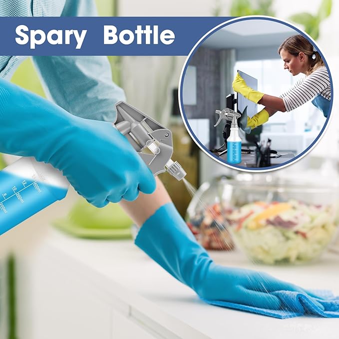 10 Pack Spray Bottles 16 oz Empty Water Spray Bottles for Cleaning Heavy Duty Refillable Squirt ‌container with Measurements Adjustable Nozzle for Household(Gray)