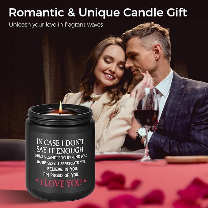 MOASITN Couples Candles for Her Him, Valentines Day, Birthday, Anniversary Christmas Candle for Men, Women, Boyfriend, Girlfriend, Personalized I Love You Candles Presents for Husband Wife