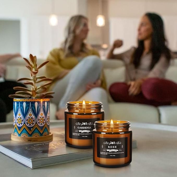 24 Pcs Scented Candles with Added Natural Essential Oils, 3.05oz, Suitable for Various Festivals, Parties, Yoga, and Home Scene