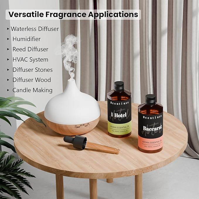 Hotel Diffuser Oil & Aroma Essential Oil Blend Luxury 1 Hotel Inspired Aromatherapy with Jasmine, Pink Pepper, Pineapple, Cedar & Amber for Ultrasonic Diffusers & Nebulizers - 8.45 fl oz, 250 mL