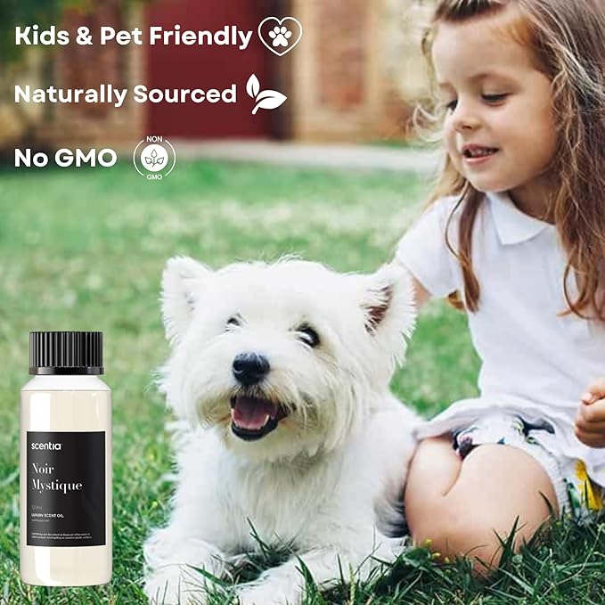 Scentia Noir Mystique – Hotel-Inspired Diffuser Oil, 120ml (0.67 fl oz) | Essential Oil Blend of Rose, Bergamot, Lemon & Musk | Luxury Aroma for Aromatherapy Diffusers & Humidifiers, Thanksgiving Gift